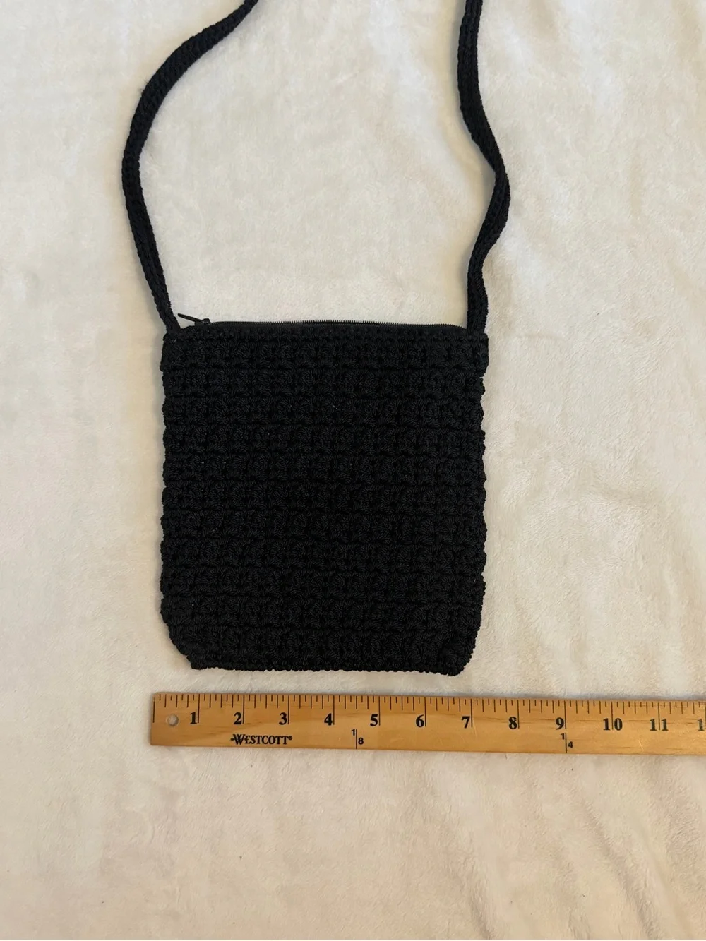 Black Crochet Crossbody Bag - Unbranded